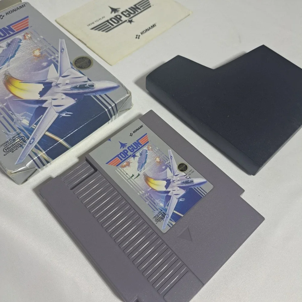 Top Gun For Nintendo NES 1985 Cartridge Box Manual Sleeve‎ 5 Screw